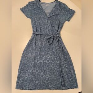 PACT organic cotton short sleeve wrap dress